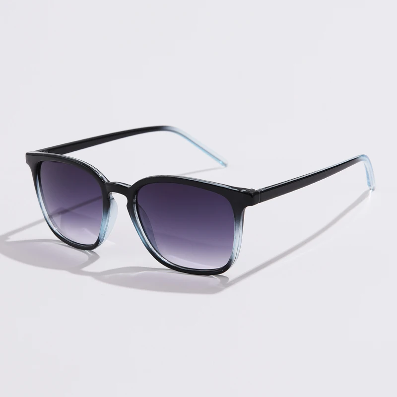 Kwadratowe okulary przeciwsłoneczne w stylu retro Y2K UV400 Niebieski przezroczysty