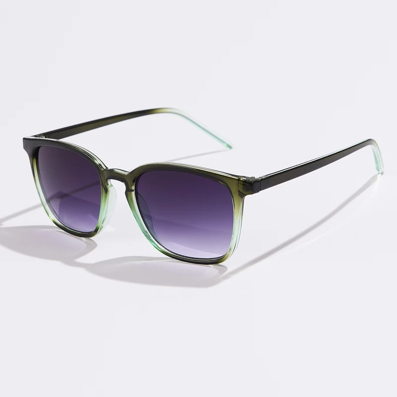 Kwadratowe okulary przeciwsłoneczne w stylu retro Y2K UV400 Zielony gradient