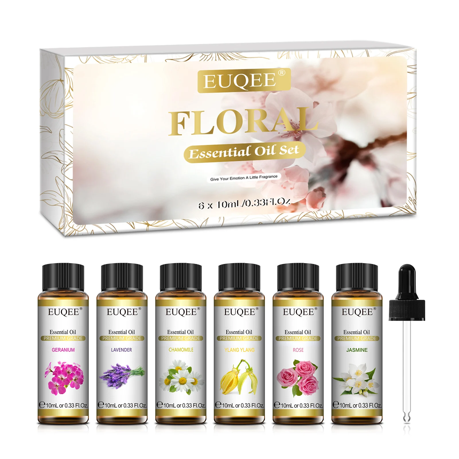 Kwiatowe olejki eteryczne 10 ml - lawenda, róża, jaśmin, ylang ylang Pomarańczowy