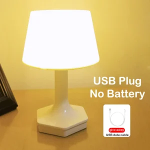 Ładowalna lampka biurkowa LED USB — dwukolorowy przełącznik Beżowy