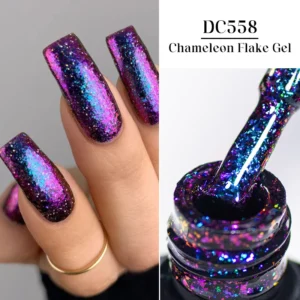 Lakier hybrydowy efekt chameleon 7 ml – brokatowa zorza Q52487 2