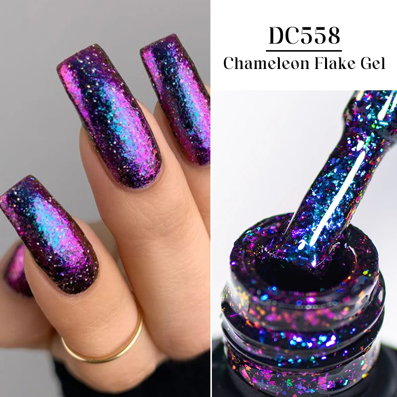 Lakier hybrydowy efekt chameleon 7 ml – brokatowa zorza Q52487 2