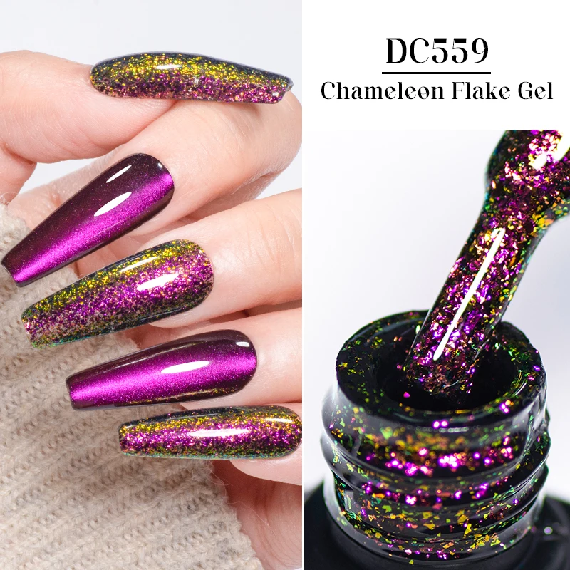 Lakier hybrydowy efekt chameleon 7 ml – brokatowa zorza Q52487 3