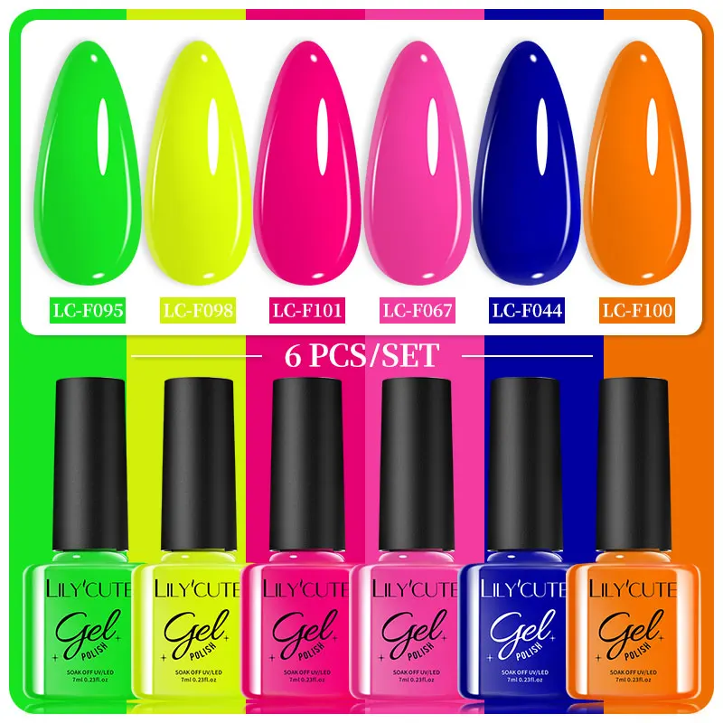 Lakier hybrydowy LILYCUTE 7 ml zestaw 6 sztuk 241183