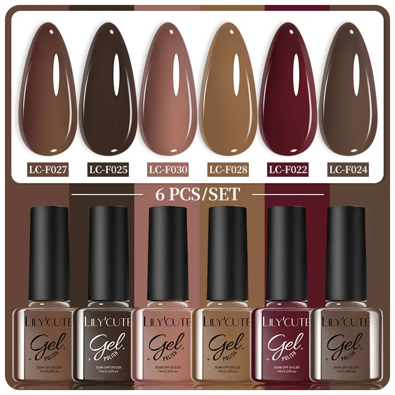 Lakier hybrydowy LILYCUTE 7 ml zestaw 6 sztuk 241185