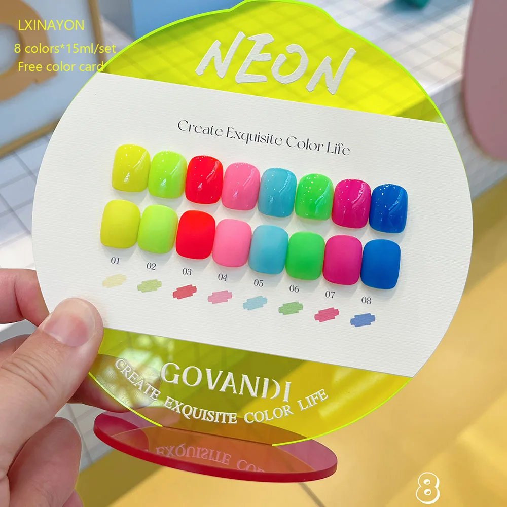 Lakiery hybrydowe UV z brokatem, zestaw kolorów G20 with card