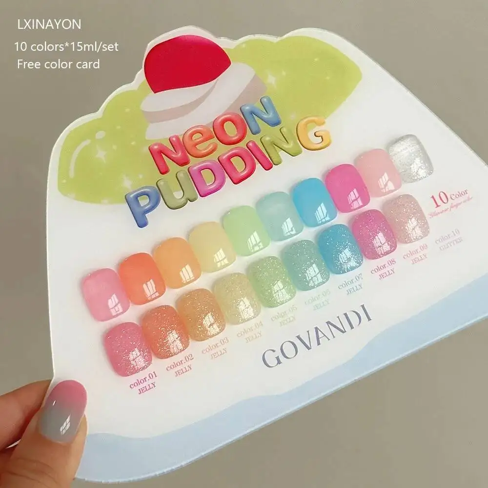Lakiery hybrydowe UV z brokatem, zestaw kolorów G23 with card