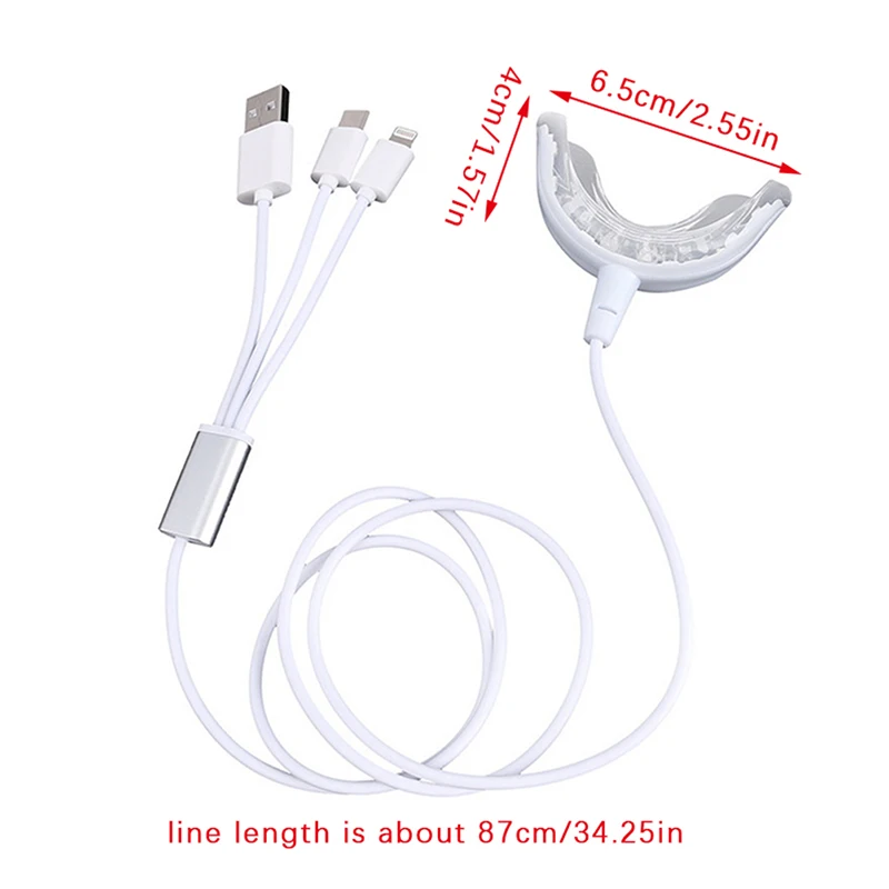 Lampa do wybielania zębów 16 LED 3 w 1 USB Niebieski