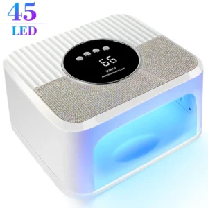 Lampa UV LED 45 LED do paznokci z ekranem LCD Biały