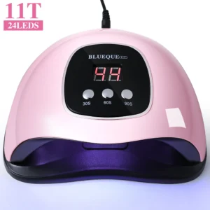 Lampa UV LED do paznokci 24 diody z kablem USB Różowy