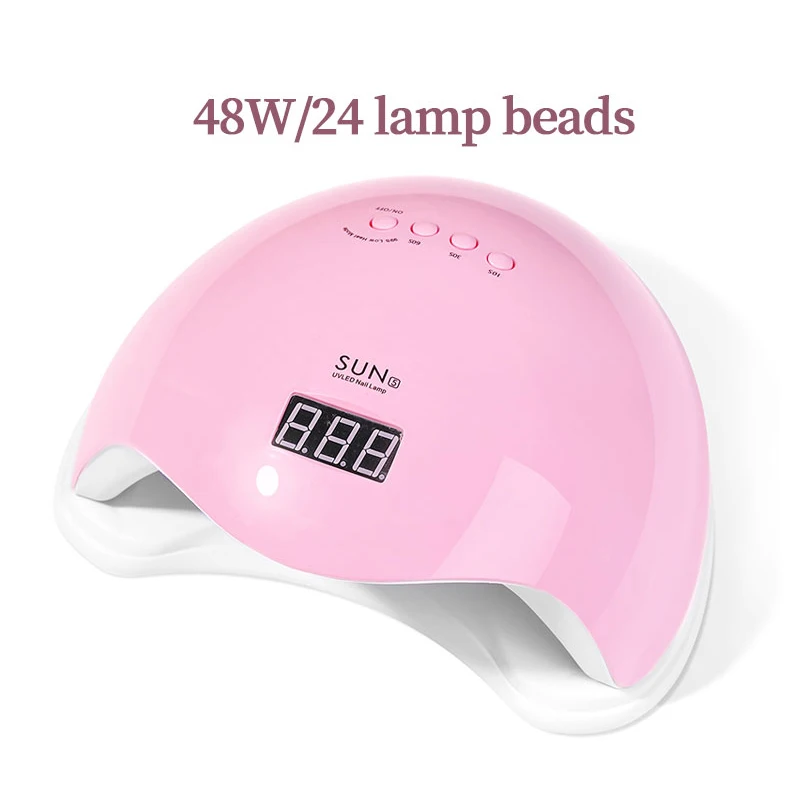 Lampa UV LED do paznokci z wyświetlaczem LCD – 4 timery Różowy
