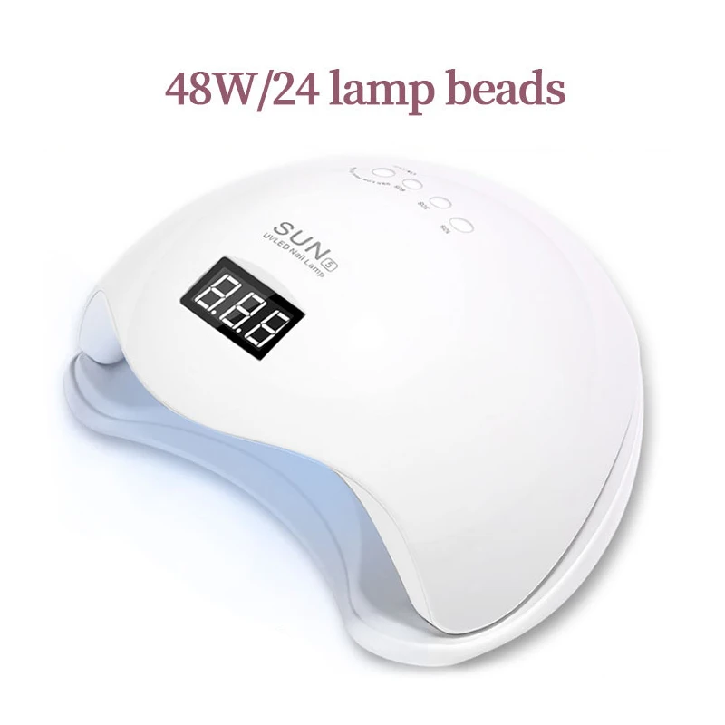 Lampa UV LED do paznokci z wyświetlaczem LCD – 4 timery Biały