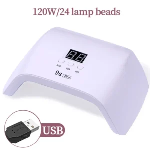 Lampa UV LED do paznokci z czujnikiem i wyświetlaczem LCD Biały