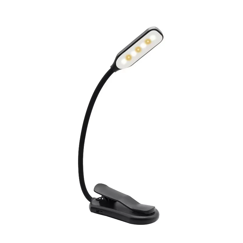 Lampka do czytania LED z klipsem, 7 diod, 3 tryby barwy Zmienny