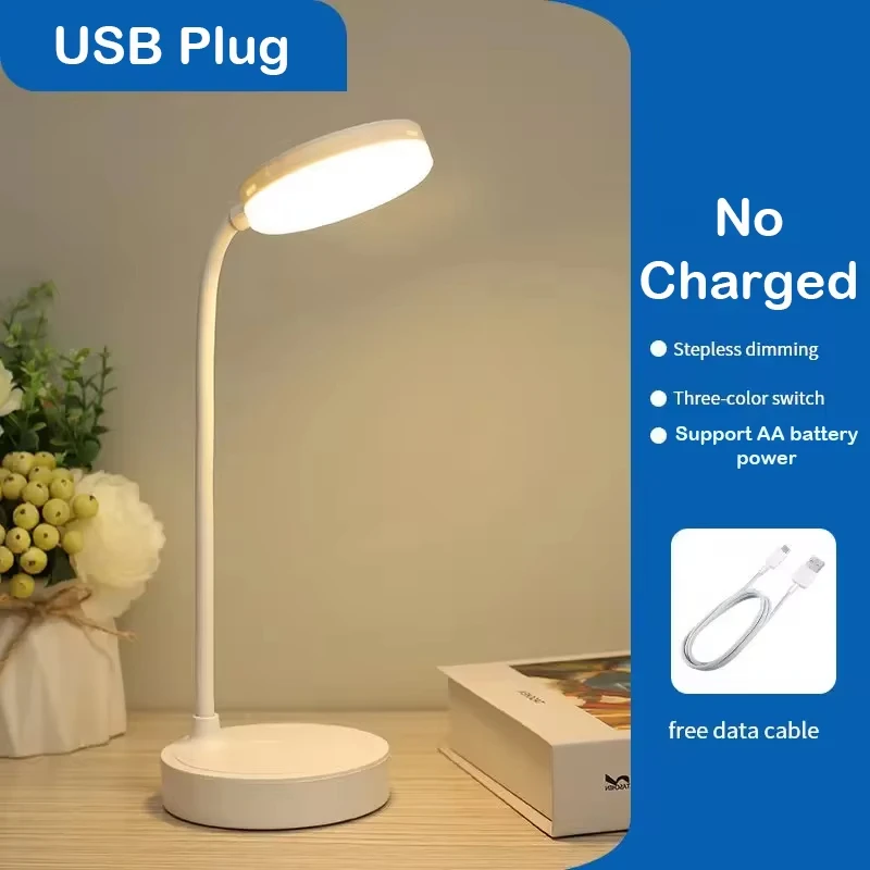 Przenośna lampka LED do czytania z ładowaniem USB i 3 trybami Beżowy