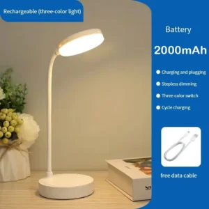 Przenośna lampka LED do czytania z ładowaniem USB i 3 trybami Kolba