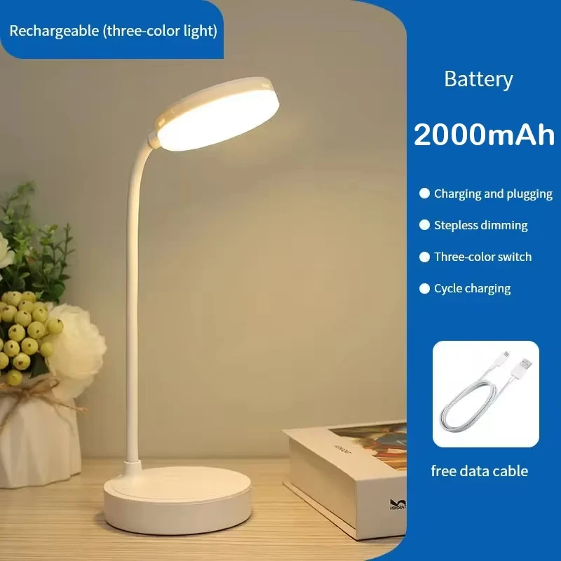 Przenośna lampka LED do czytania z ładowaniem USB i 3 trybami Kolba