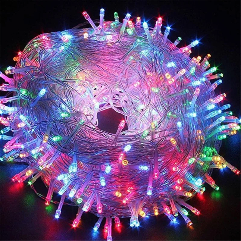 Lampki choinkowe LED 10 m, 100 diod, wtyczka EU 220 V Wielokolorowy