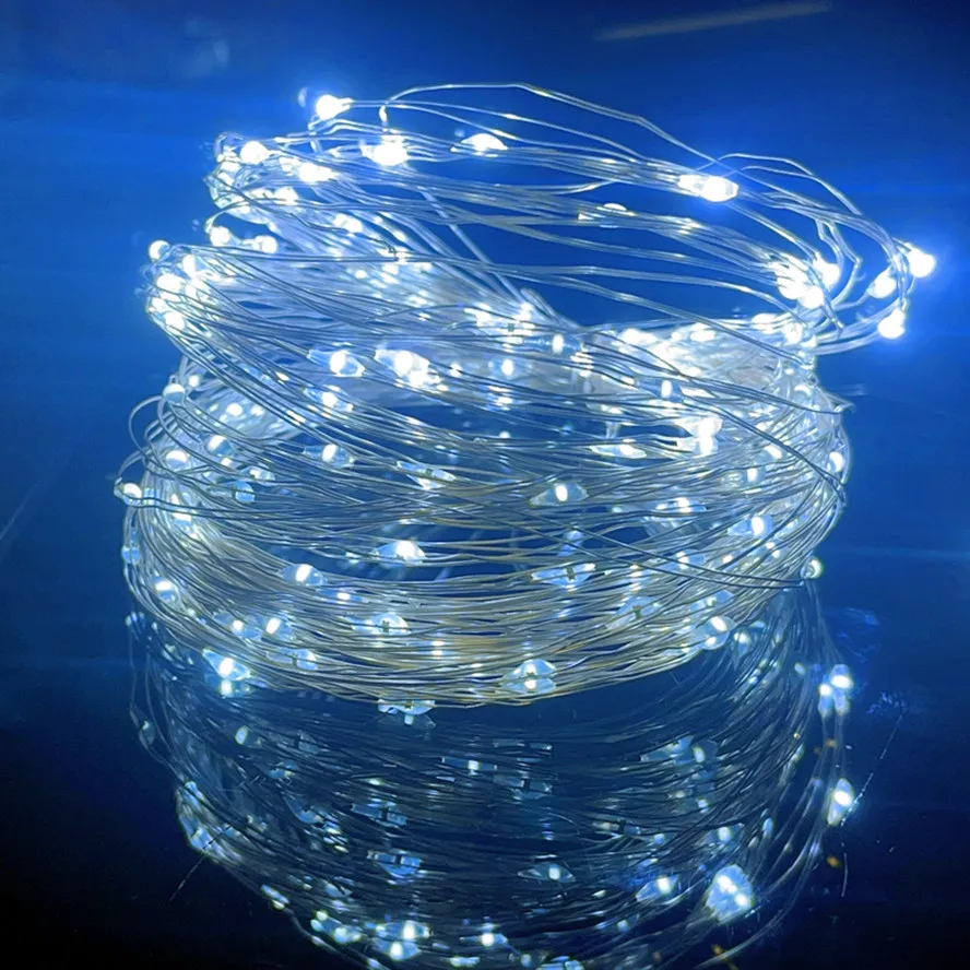 Lampki LED na druciku zasilane USB do dekoracji Biały