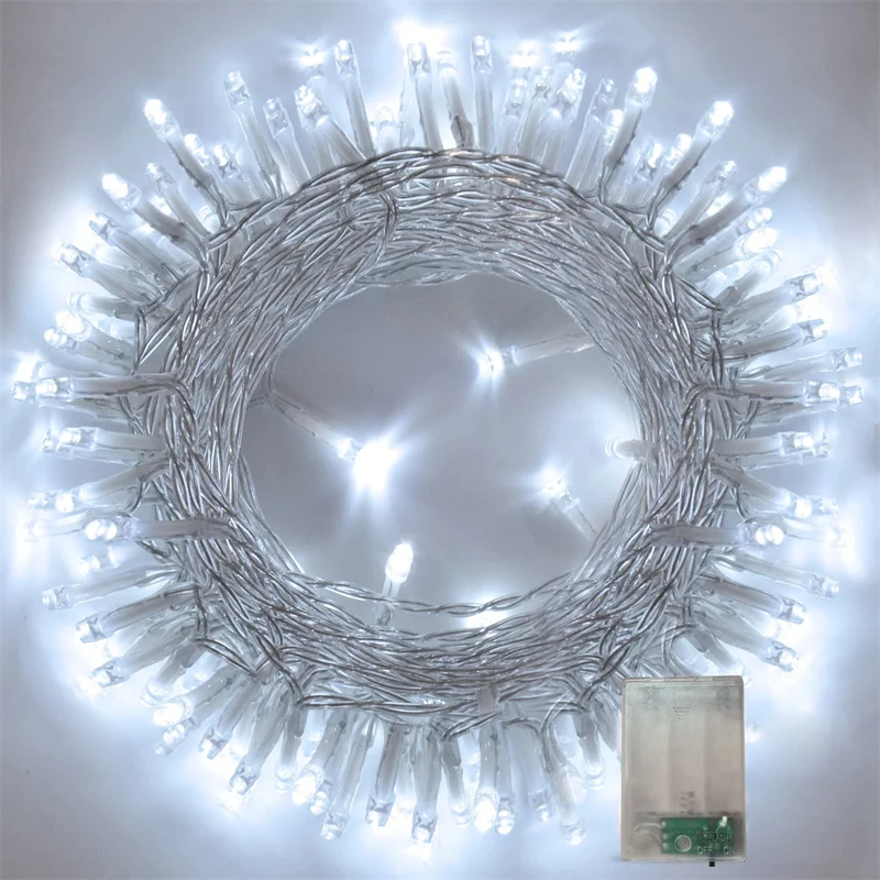 Lampki LED na baterie - girlanda świetlna do dekoracji Biały