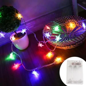 Lampki LED w kształcie gwiazdek, zewnętrzne, na taras i wesele Wielokolorowy