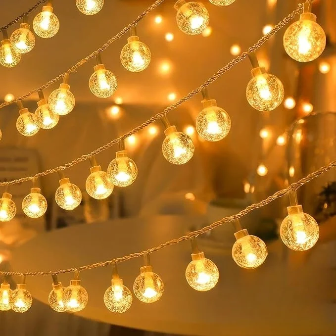 Lampki LED w kształcie kulek - girlanda na baterie lub USB Warm