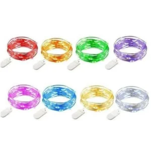Lampki LED na baterie 2 m, 20 diod, druciki miedziane Biały
