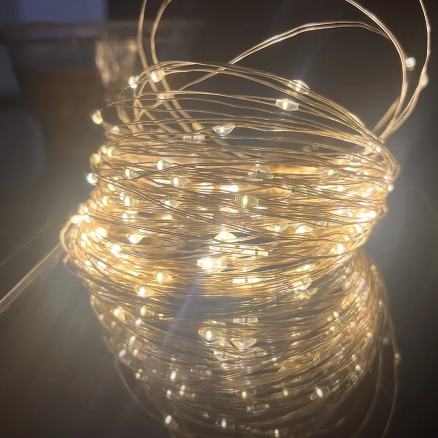 Lampki LED USB z pilotem - girlanda 8 funkcji, dekoracja świąteczna Ciepły