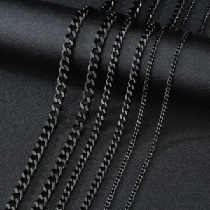 Łańcuszek choker pancerka ze stali nierdzewnej Czarny