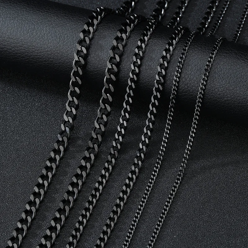 Łańcuszek choker pancerka ze stali nierdzewnej Czarny