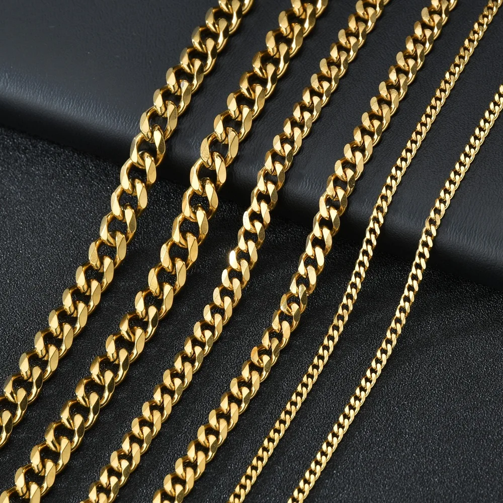 Łańcuszek choker pancerka ze stali nierdzewnej Złoty