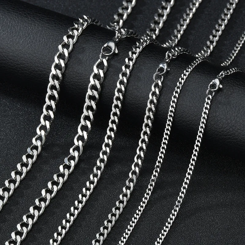 Łańcuszek choker pancerka ze stali nierdzewnej Srebrny