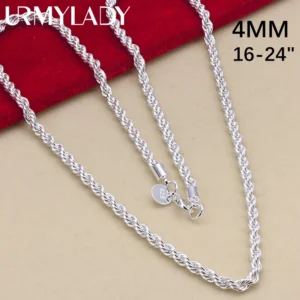 Łańcuszek srebrny pełny 925 typu lina 4 mm – baza pod wisiorek Uniwersalny