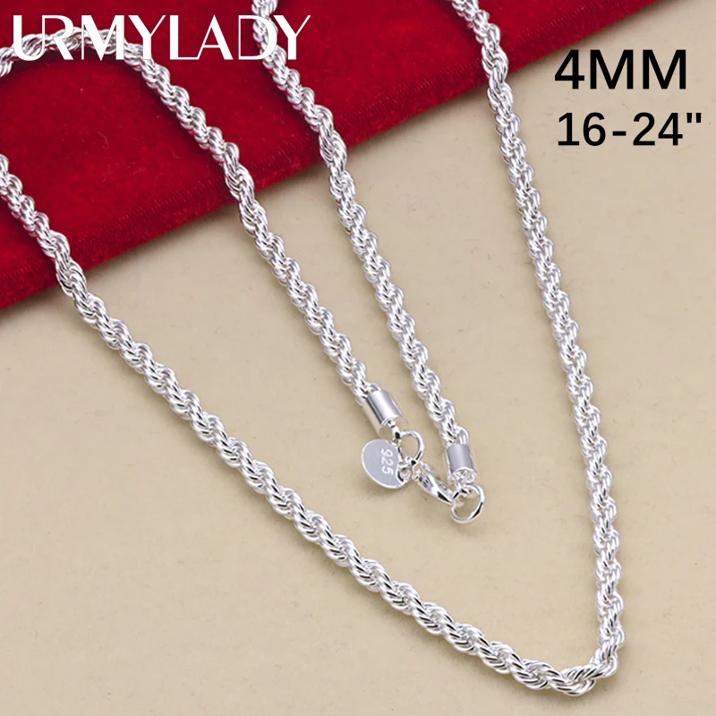 Łańcuszek srebrny pełny 925 typu lina 4 mm – baza pod wisiorek Uniwersalny
