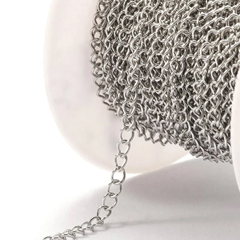 Łańcuszek ze stali nierdzewnej do biżuterii DIY 2 m F steel 3mm