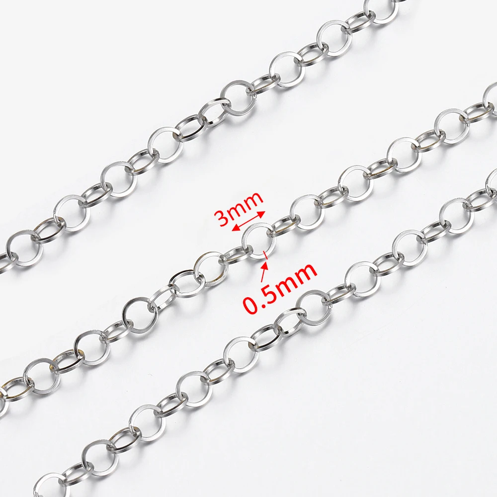 Łańcuszek ze stali nierdzewnej do biżuterii DIY 2 m G steel 3mm