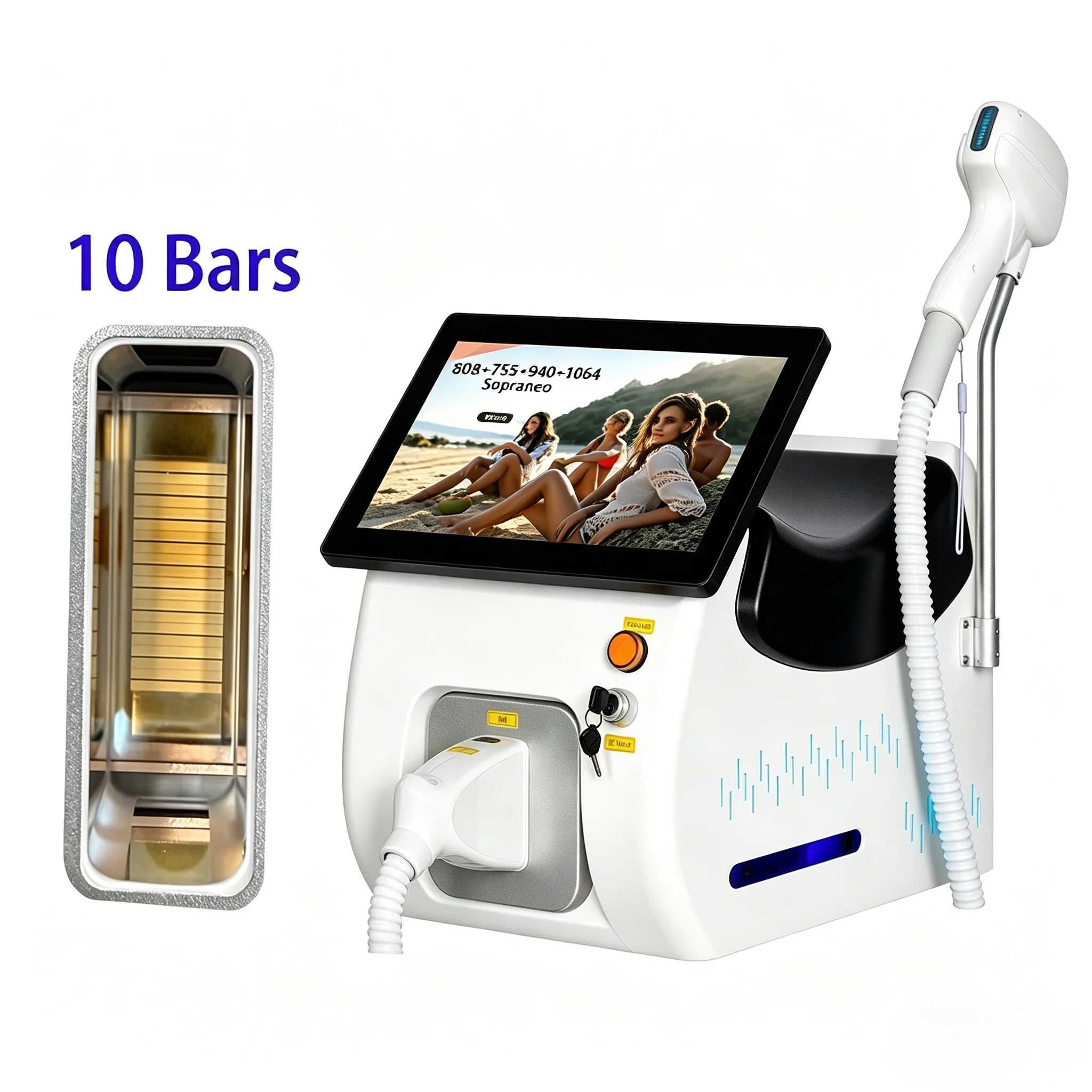Profesjonalny laser diodowy do depilacji 4 długości fali 5000w 10 bars