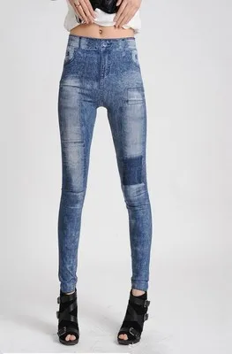Legginsy damskie imitujące jeans push up 14