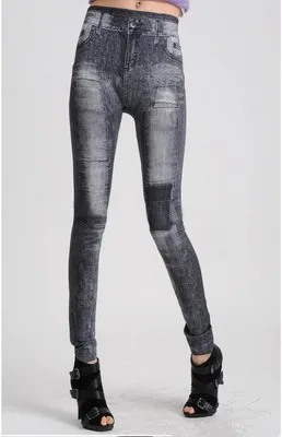 Legginsy damskie imitujące jeans push up 17