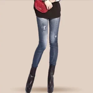 Legginsy damskie imitujące jeans push up 21