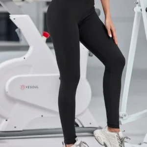 Legginsy damskie z wysokim stanem do biegania Czarny