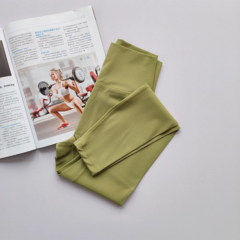 Legginsy damskie z wysokim stanem do jogi i fitnessu Zielony