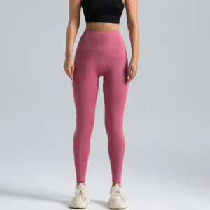 Legginsy damskie z wysokim stanem, modelujące, do jogi i biegania Bean paste powder