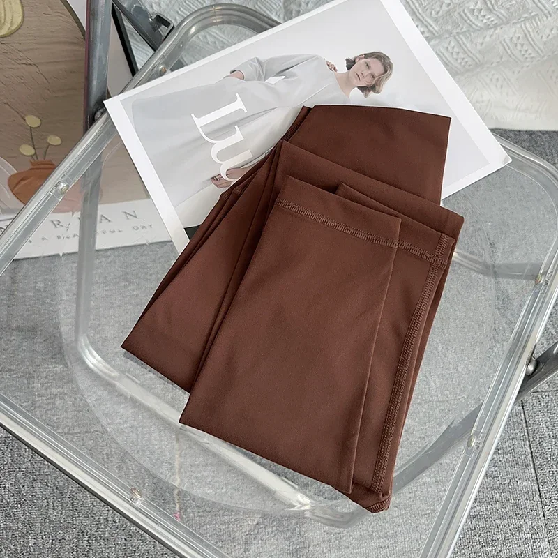 Damskie bezszwowe legginsy do jogi z wysokim stanem Style13chestnut