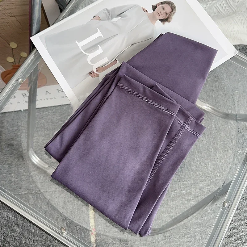 Damskie bezszwowe legginsy do jogi z wysokim stanem Style17purple