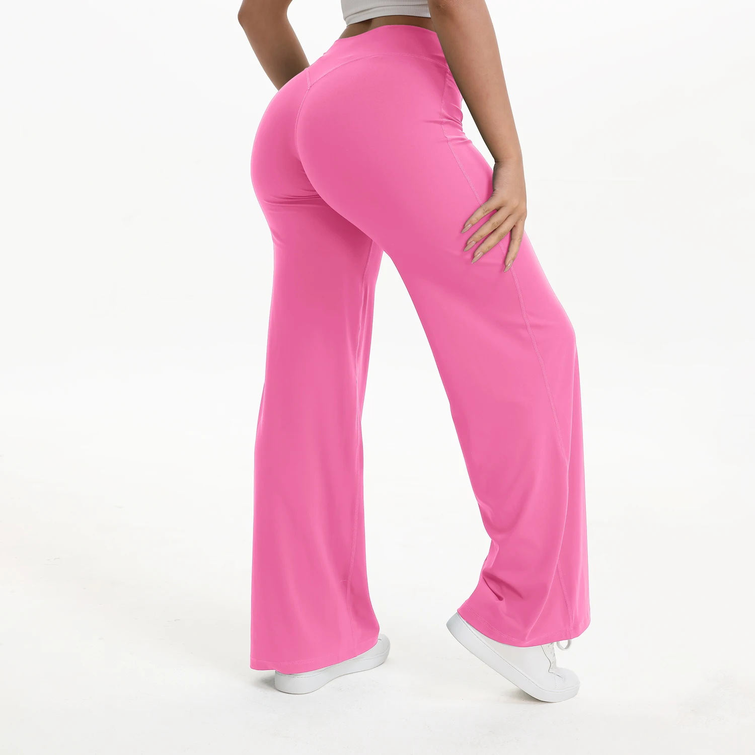 Legginsy do jogi NCLAGEN z prostą nogawką Blooming roses