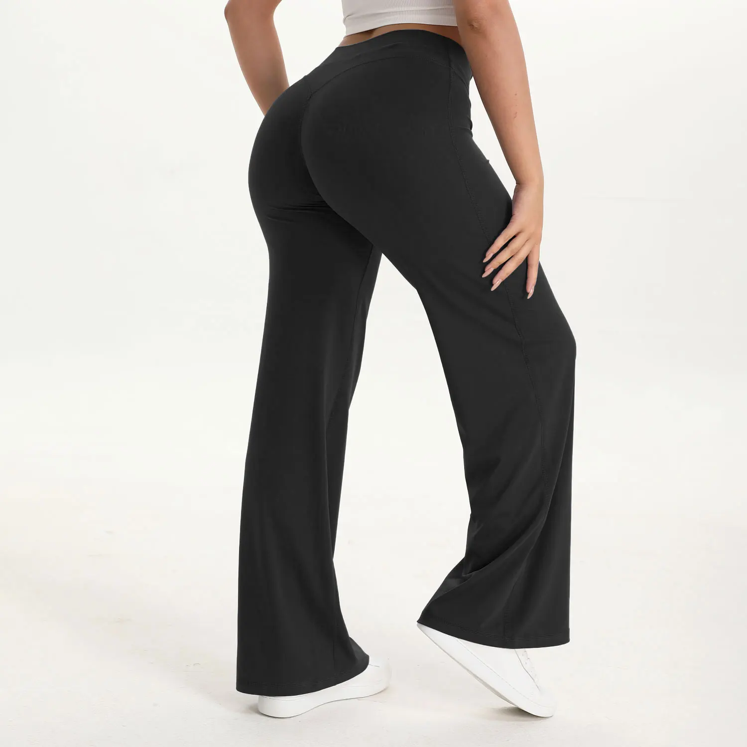 Legginsy do jogi NCLAGEN z prostą nogawką Czarny