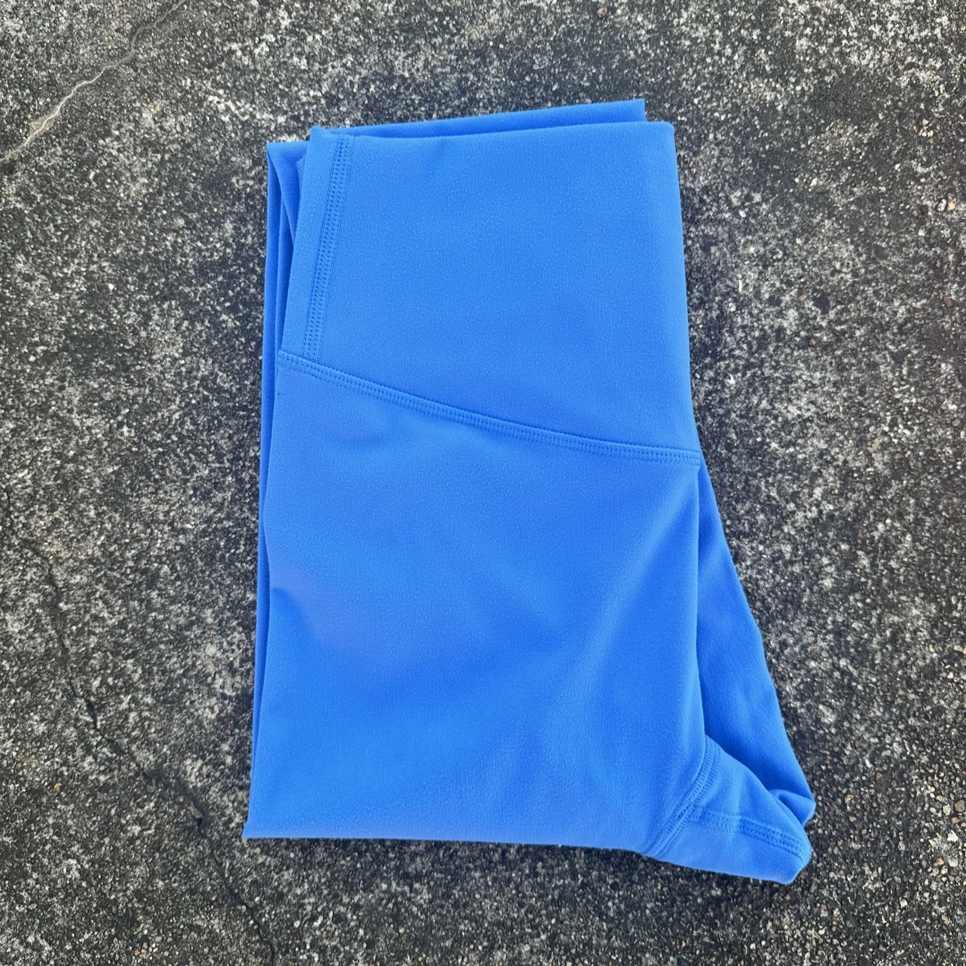 Legginsy do jogi z wysokim stanem, gładkie i miękkie Elektryczny błękit