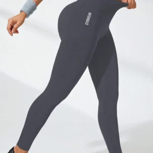 Damskie legginsy do jogi z wysokim stanem, bezszwowe, podnoszące pośladki Darkgrey