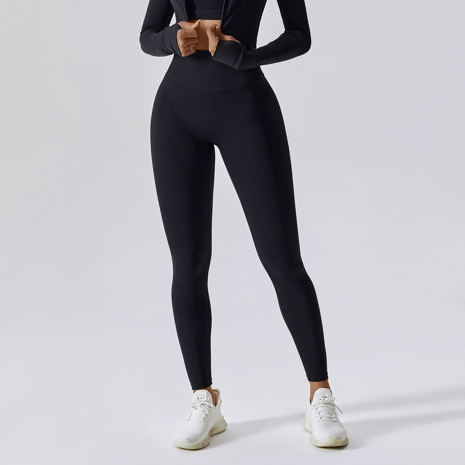 Legginsy do jogi damskie z wysokim stanem push up Czarny